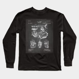 Vintage Revolver Patent - Gun Lover Firearms Shop Art - Black Chalkboard Long Sleeve T-Shirt